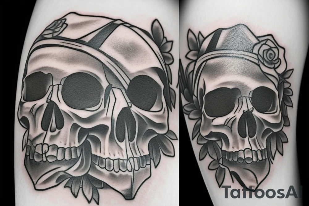 skull with a hat tattoo idea