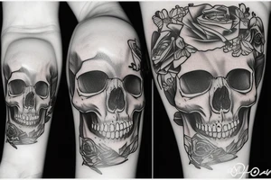 skull with a hat tattoo idea