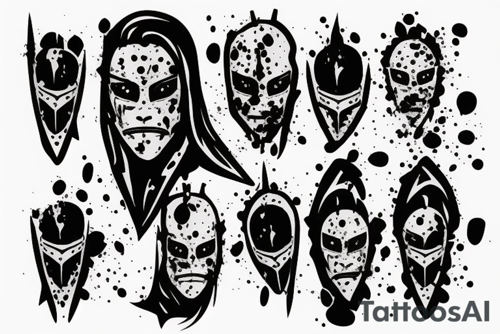 A knight with blood splatter on his face tattoo idea