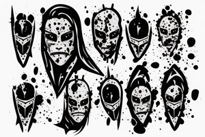 A knight with blood splatter on his face tattoo idea