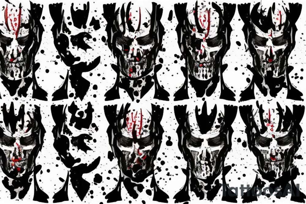 A knight with blood splatter on his face tattoo idea