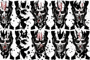 A knight with blood splatter on his face tattoo idea