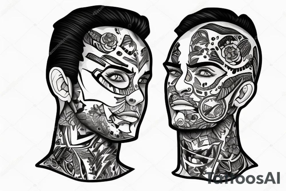 A maskulin face tattoo idea