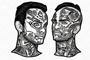 A maskulin face tattoo idea