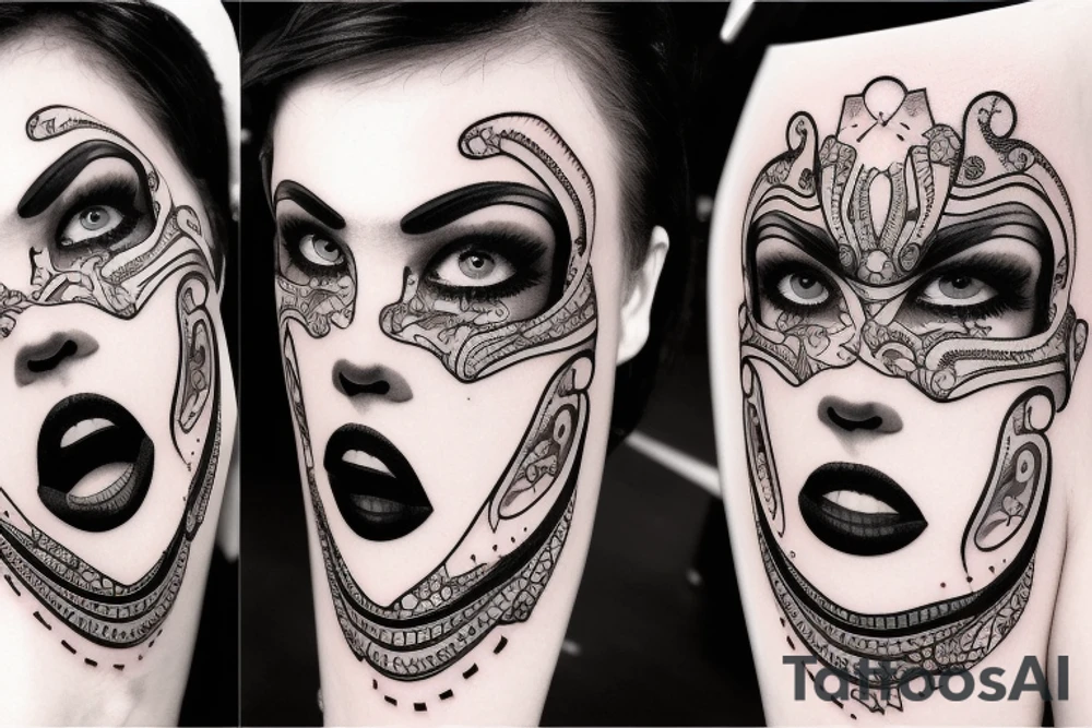 A maskulin face tattoo idea