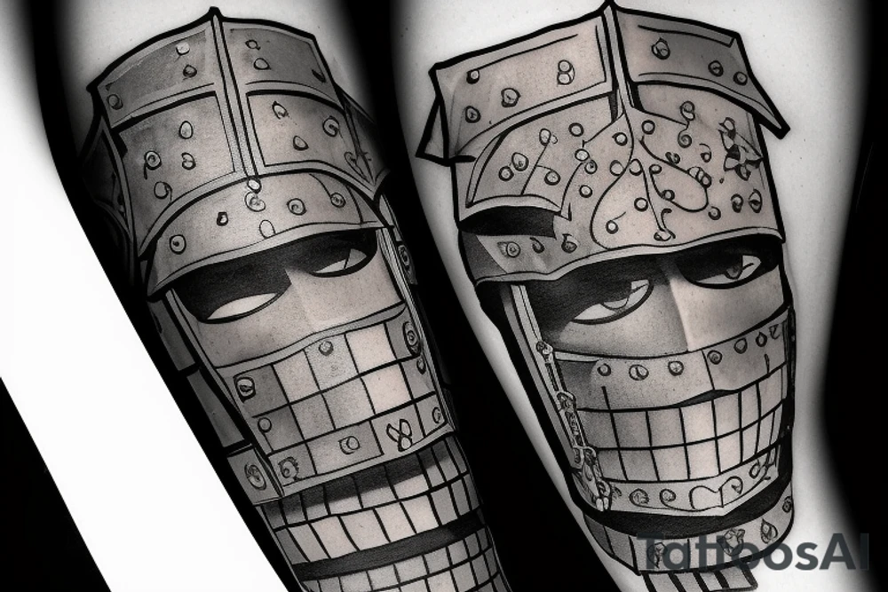 Two armored Knights in combat tattoo idea