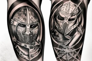 Two armured Knights in combat tattoo idea