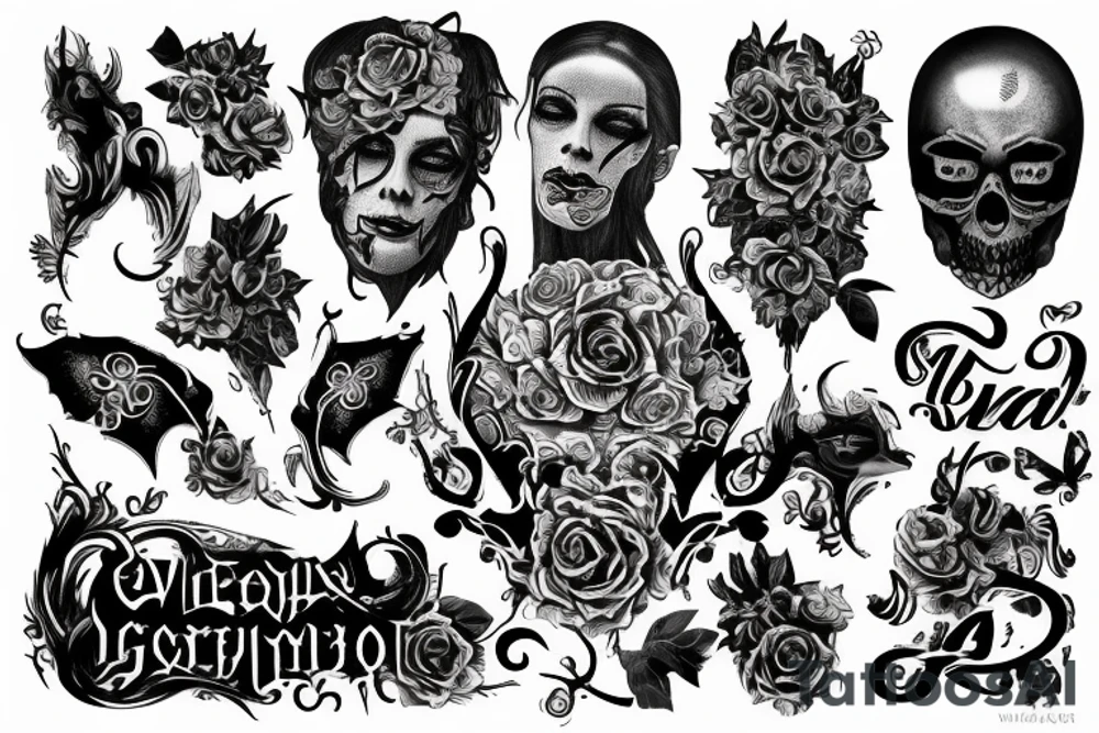 The text volou with gothic text tattoo idea