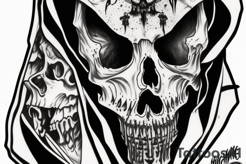 Grimreaper with hood tattoo idea