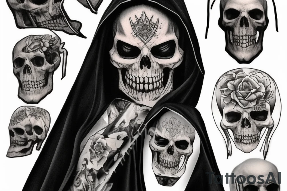 Grimreaper with hood tattoo idea