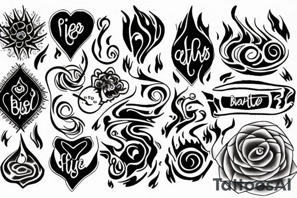 Best friends, fire and water tattoo idea