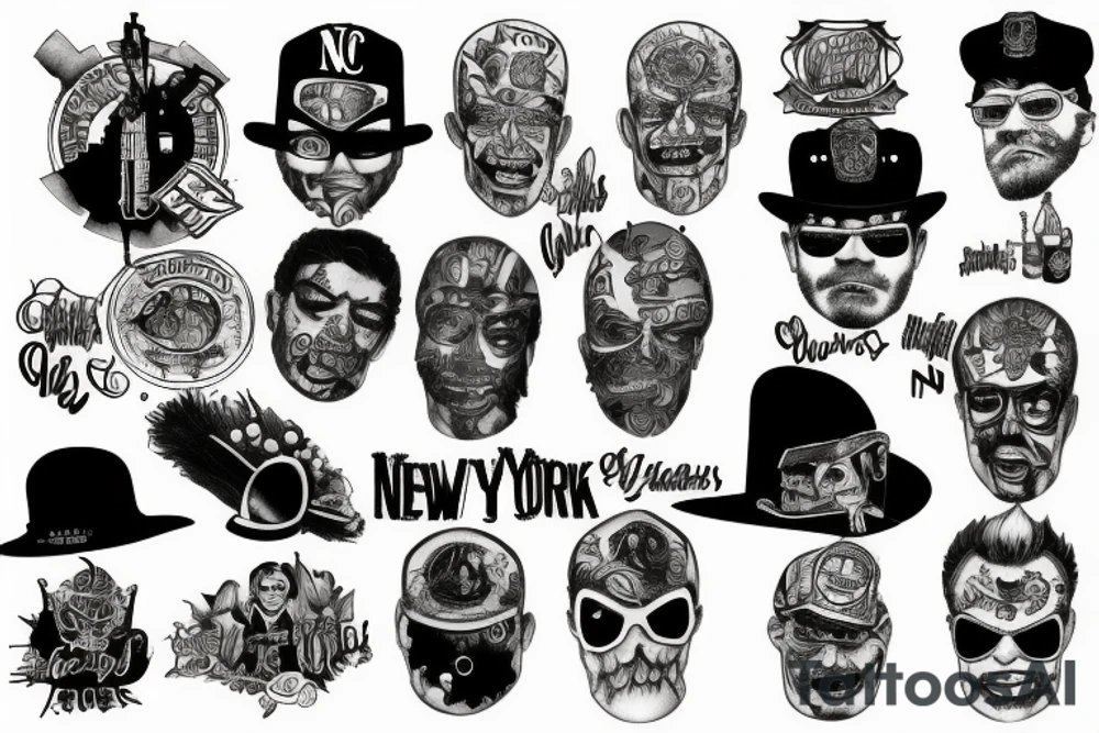 New York City gritty gangster tattoo idea