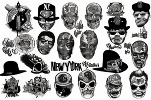 New York City gritty gangster tattoo idea