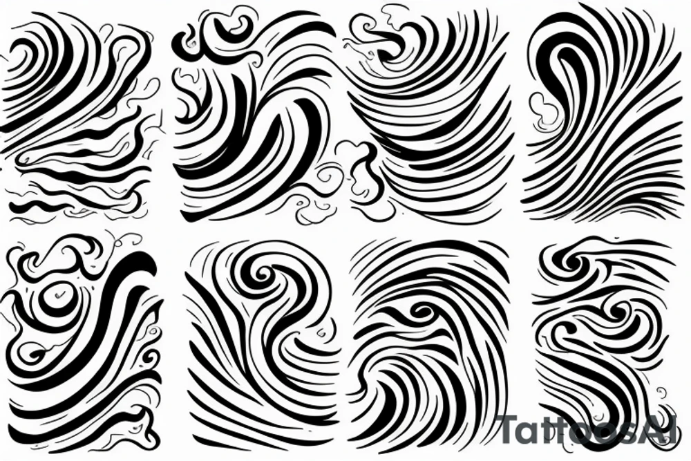 Soul mates, dainty, floral, fire, ocean wave tattoo idea