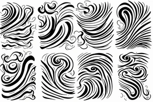 Soul mates, dainty, floral, fire, ocean wave tattoo idea