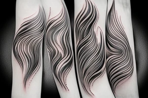Soul mates, dainty, floral, fire, ocean wave tattoo idea