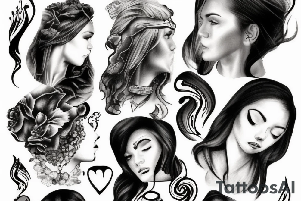sisters with fire and ice tattoo idea