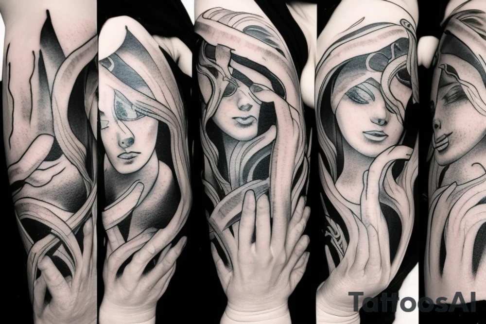 sisters with fire and ice tattoo idea