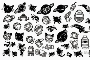 cat astronaut tattoo idea