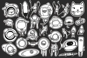cat astronaut tattoo idea