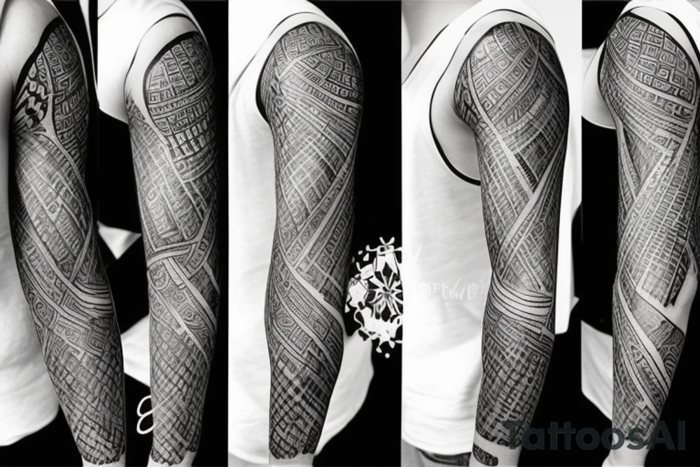 Classy and gritty sleeve tattoo idea