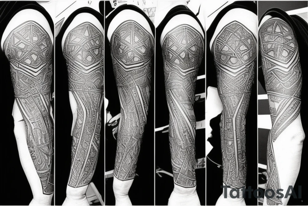 Classy and gritty sleeve tattoo idea