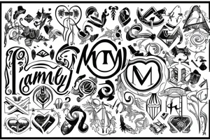Family tattoo letter m tattoo idea
