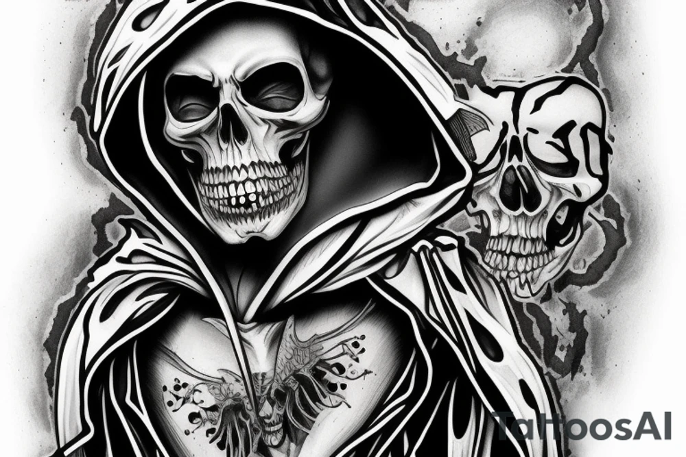 Grimreaper in a hood tattoo idea