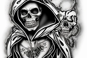 Grimreaper in a hood tattoo idea