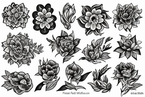 Flowers with fire and ice tattoo idea