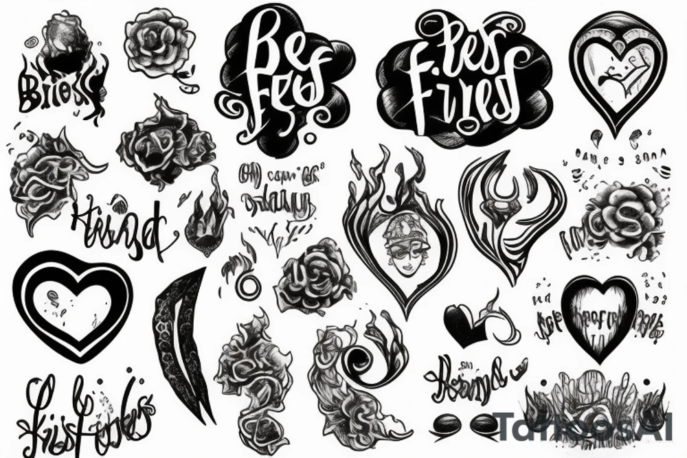 Best friends with fire tattoo idea