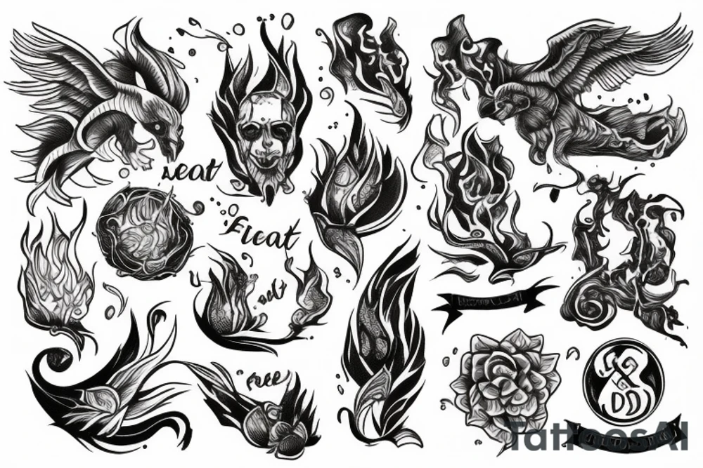 Best friends with fire tattoo idea