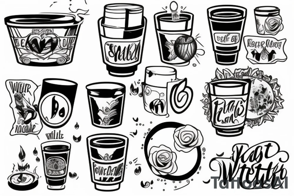 Refill water cup tattoo idea