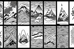 Mountain ocean tattoo idea