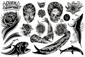 Ocean mountain tattoo idea