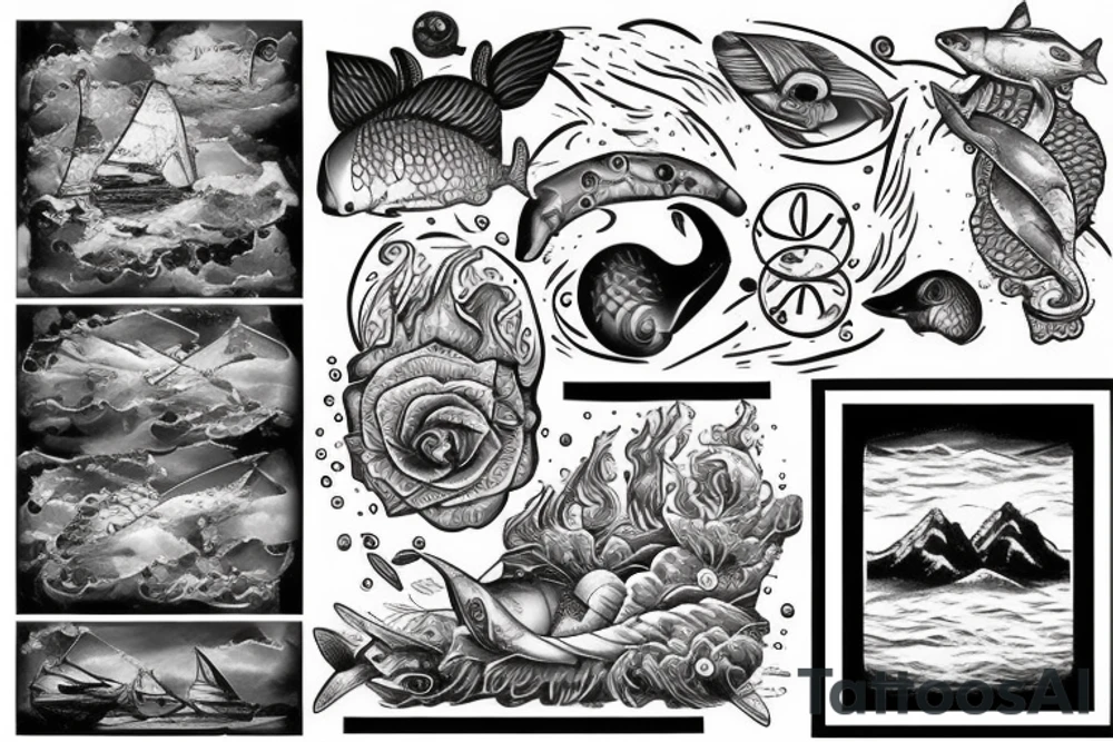 Land and sea tattoo idea