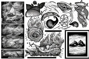 Land and sea tattoo idea
