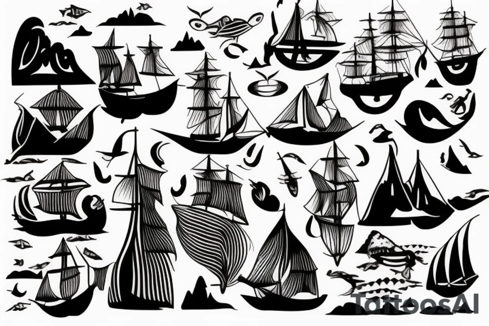 Land and sea tattoo idea