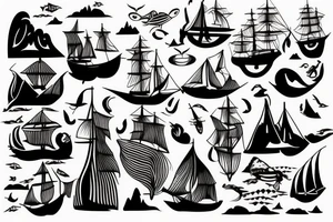 Land and sea tattoo idea