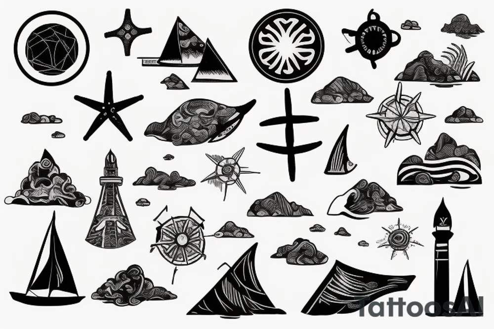Land and sea tattoo idea