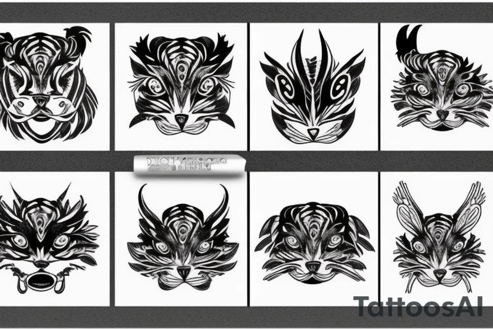 rooster eyes with dog eyes with tiger eyes tattoo idea