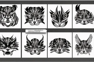 rooster eyes with dog eyes with tiger eyes tattoo idea