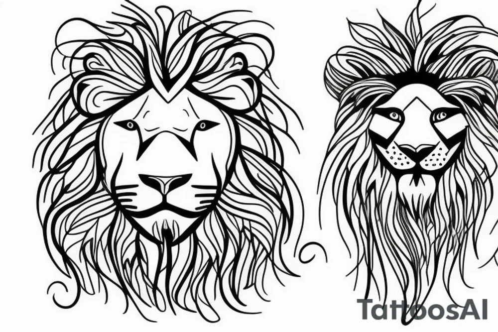 Fierce lion and Ivy tattoo idea