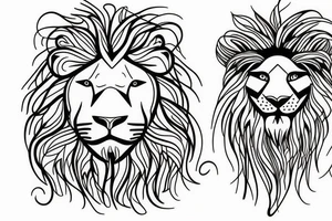 Fierce lion and Ivy tattoo idea