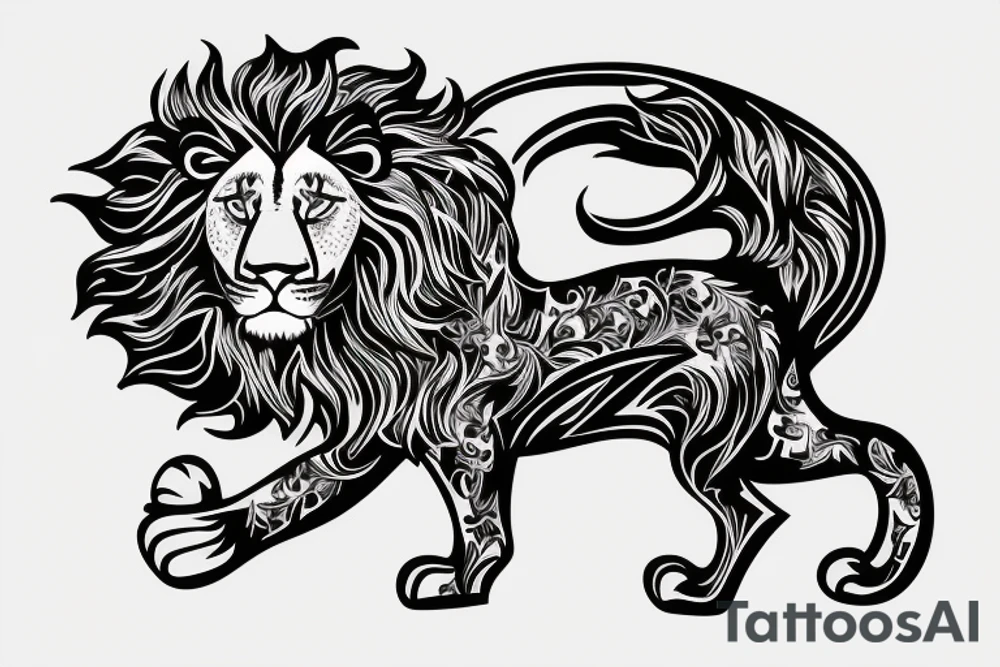 Olympic sign, lion, Ivy tattoo idea