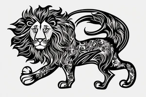 Olympic sign, lion, Ivy tattoo idea