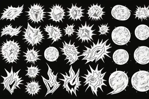 A rock and a ball of fire tattoo idea