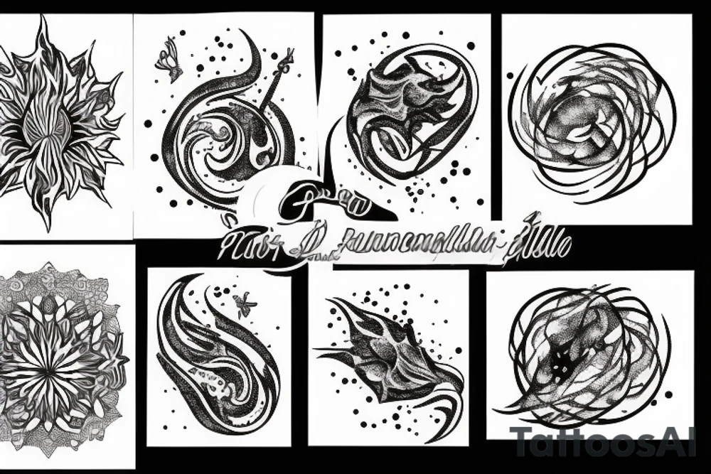 A rock and a ball of fire tattoo idea