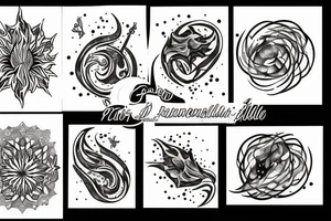 A rock and a ball of fire tattoo idea