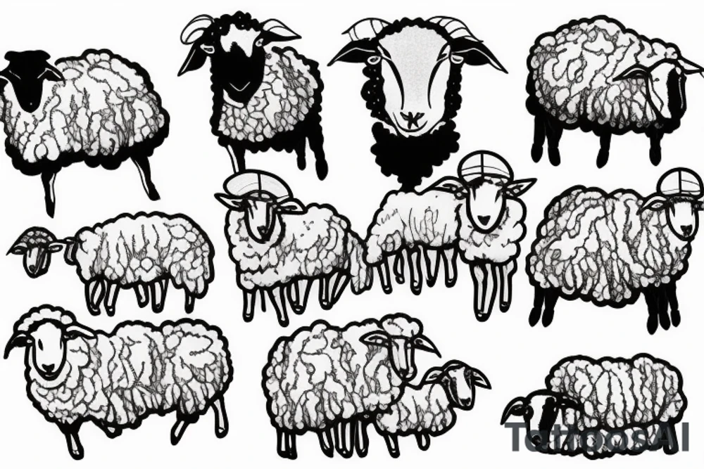 sheep on a hilltop tattoo idea